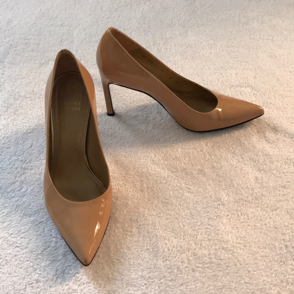 Stuart weitzman nude patent heels